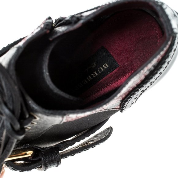 39.5 BURBERRY Westmarsh Snakeskin & Leather heels - Picture 3 of 11